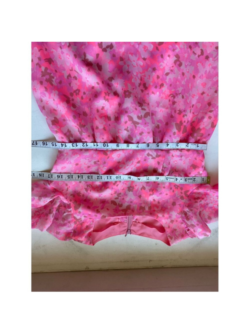 Vintage 60s Pink Floral Maxi Dress Sheer Chiffon Flower power psychedelic Women - Picture 6 of 10